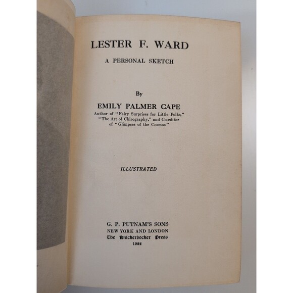 Lester F. Ward: A Personal Sketch - Emily Palmer Cape (1922) - Rare Biography - Picture 4 of 5